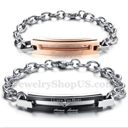 Pulseira De Casal De Titânio Masculina