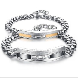 Pulseira De Casal De Titânio Masculina