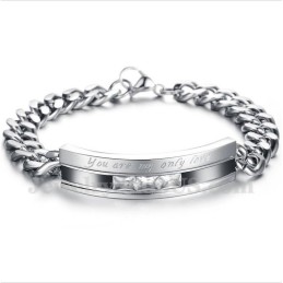 Pulseira De Casal De Titânio Masculina