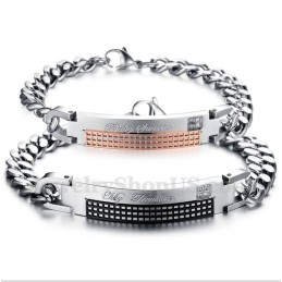 Pulseira De Casal De Titânio Masculina