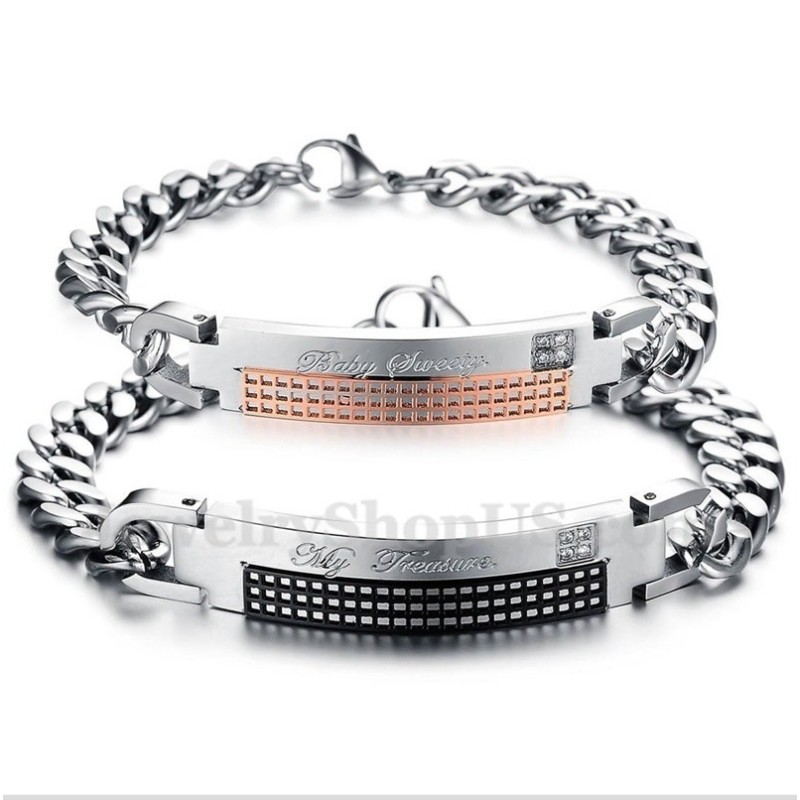 Pulseira De Casal De Titânio Masculina Pulseira De Casal De Titânio Masculina