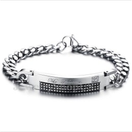 Pulseira De Casal De Titânio Masculina
