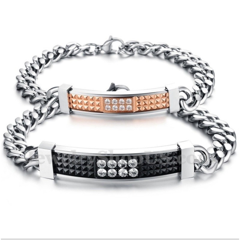 Pulseira De Casal De Titânio Masculina
