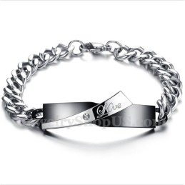 Pulseira De Casal De Titânio Masculina