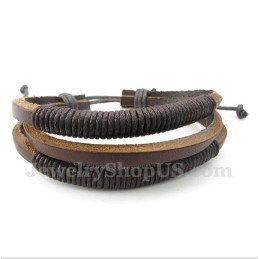 Pulseira Masculina De Couro E Titânio