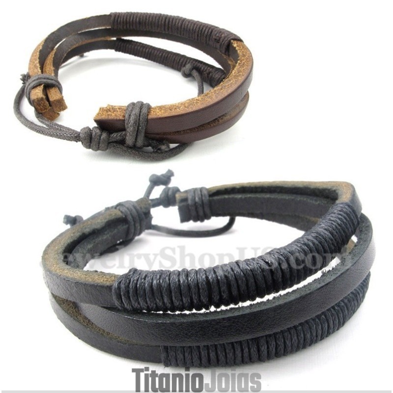 Pulseira Masculina De Couro E Titânio Pulseira Masculina De Couro E Titânio
