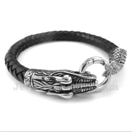 Pulseira Masculina De Couro E Titânio