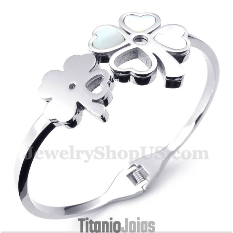 Pulseira Masculina De Titânio Trevo