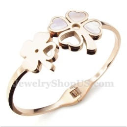 Pulseira Masculina De Titânio E Ouro Rosa Trevo