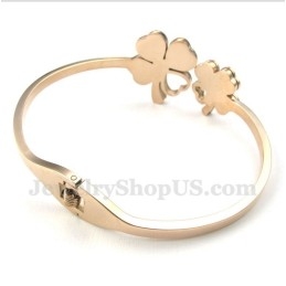 Pulseira Masculina De Titânio E Ouro Rosa Trevo