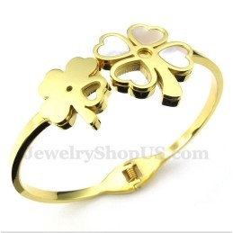 Pulseira Masculina De Titânio E Ouro Trevo