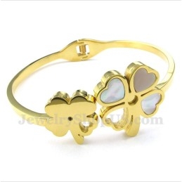 Pulseira Masculina De Titânio E Ouro Trevo
