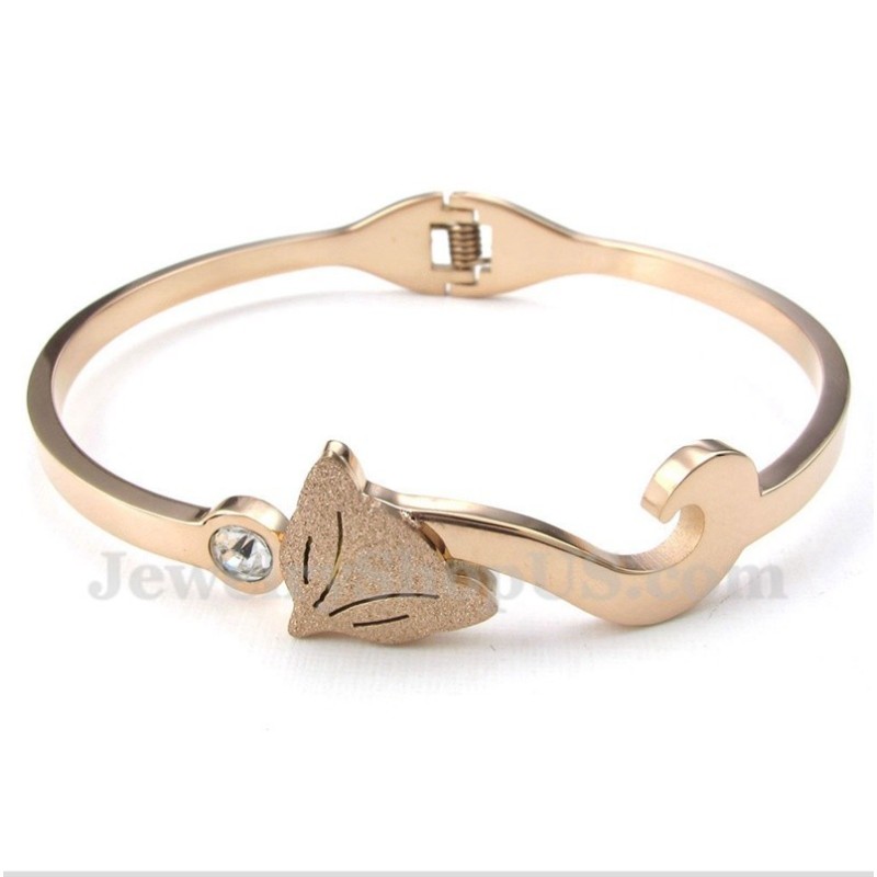 Pulseira Masculina De Titânio E Ouro Rosa Fox