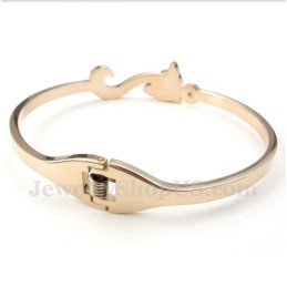 Pulseira Masculina De Titânio E Ouro Rosa Fox