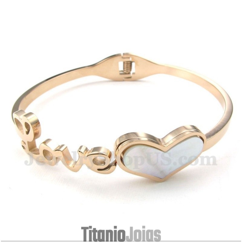 Pulseira Masculina De Titânio E Ouro Rosa Love Pulseira Masculina De Titânio E Ouro Rosa Love