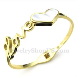 Pulseira Masculina De Titânio E Ouro Love