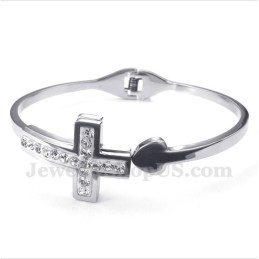 Pulseira Masculina De Titânio Com Cruz