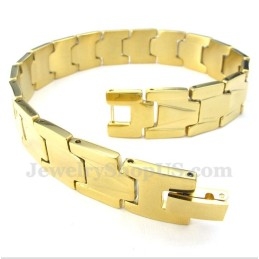 Pulseira Masculina De Titânio Dourado