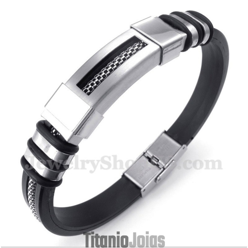 Pulseira De Borracha De Titânio Masculina Pulseira De Borracha De Titânio Masculina