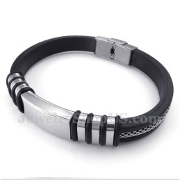 Pulseira Masculina De Borracha E Titânio