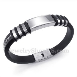 Pulseira Masculina De Borracha E Titânio