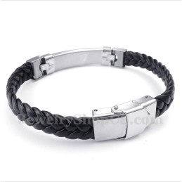 Pulseira Masculina De Couro De Titânio