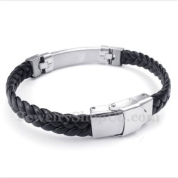 Pulseira Masculina De Couro De Titânio