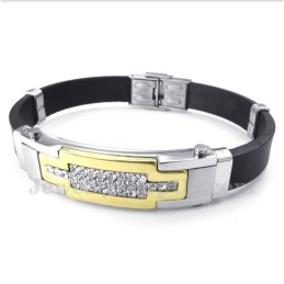 Pulseira Masculina De Titânio E Diamante