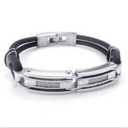 Pulseira Masculina De Cabo De Borracha De Titânio