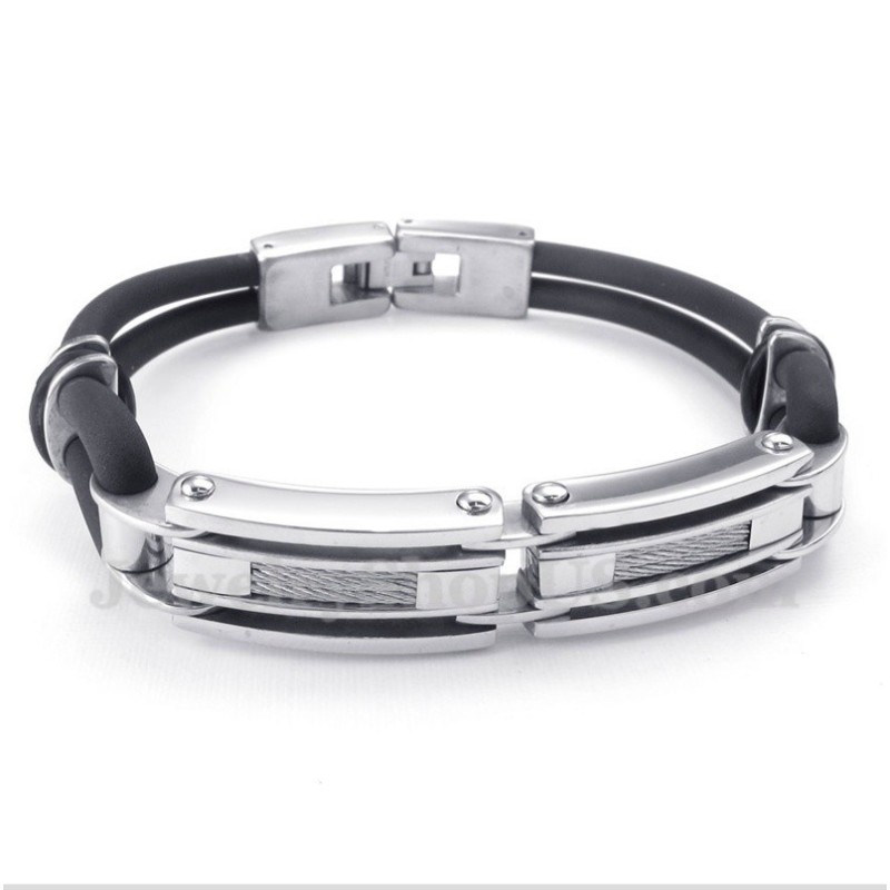 Pulseira Masculina De Cabo De Borracha De Titânio Pulseira Masculina De Cabo De Borracha De Titânio