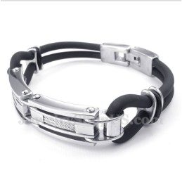 Pulseira Masculina De Cabo De Borracha De Titânio