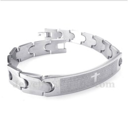 Pulseira Masculina De Titânio Com Versículo Bíblico Espanhol