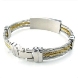 Pulseira Masculina De Titânio Com Padrão Grego Meandro