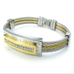 Pulseira Masculina De Titânio Com Padrão Grego Meandro
