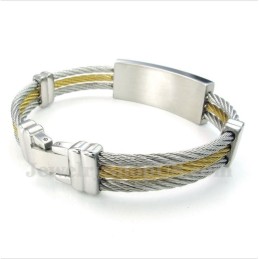 Pulseira Masculina De Titânio Com Padrão Grego Meandro