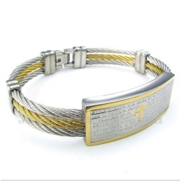 Pulseira Masculina De Titânio Com Versículos Bíblicos