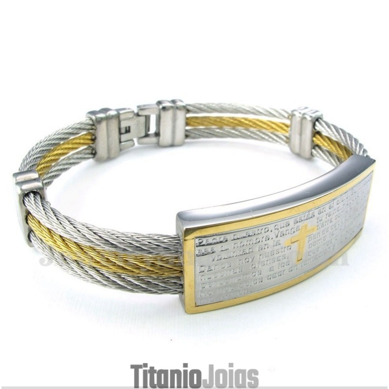 Pulseira Masculina De Titânio Com Versículos Bíblicos Pulseira Masculina De Titânio Com Versículos Bíblicos