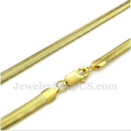 Colar Masculino De Titânio Dourado Com Cobra De 20 Polegadas