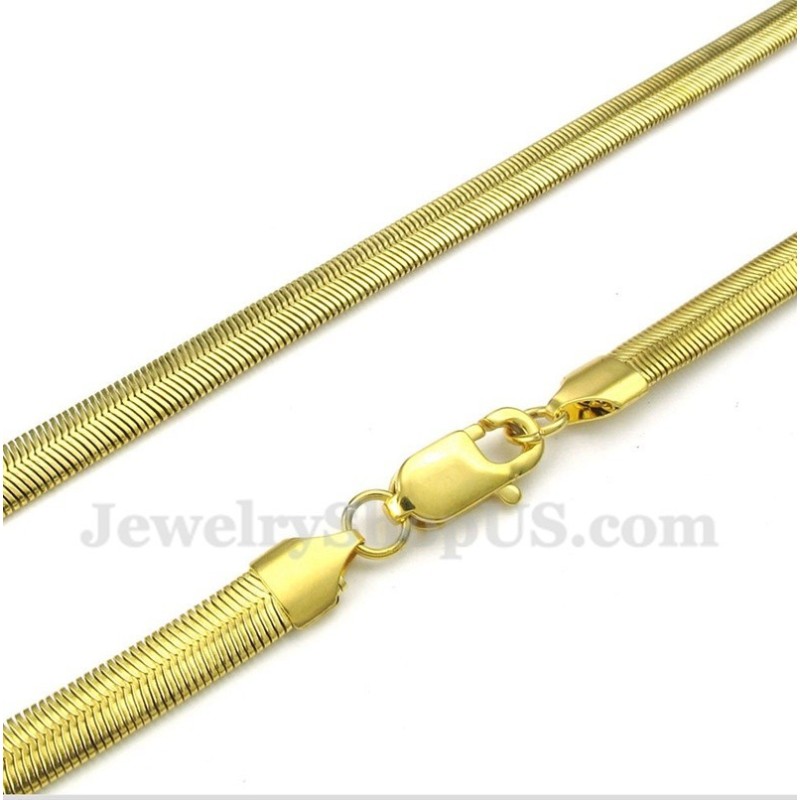 Colar Masculino De Titânio Dourado Com Cobra De 20 Polegadas Colar Masculino De Titânio Dourado Com Cobra De 20 Polegadas