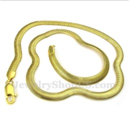 Colar Masculino De Titânio Dourado Com Cobra De 20 Polegadas