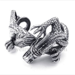 Pulseira Masculina De Titânio Fundido Com Dragão