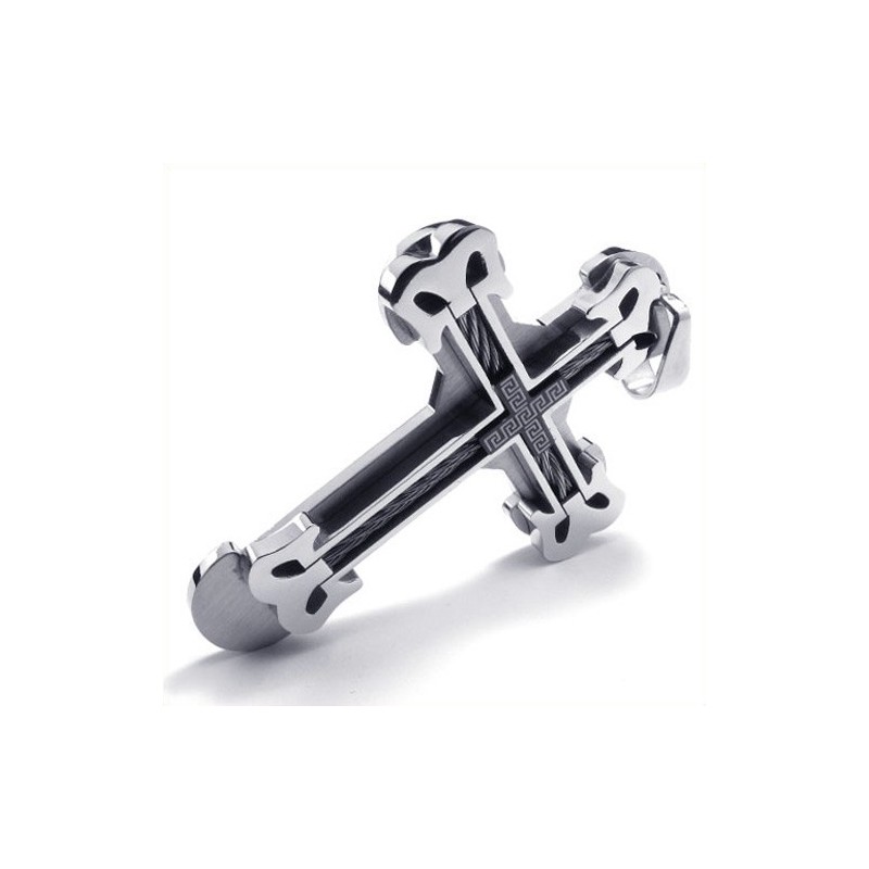 Pingente De Titânio Fashion Sport Cross (Preto)