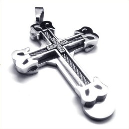 Pingente De Titânio Fashion Sport Cross (Preto)