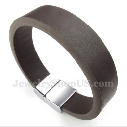 Pulseira Magnética De Couro Masculina