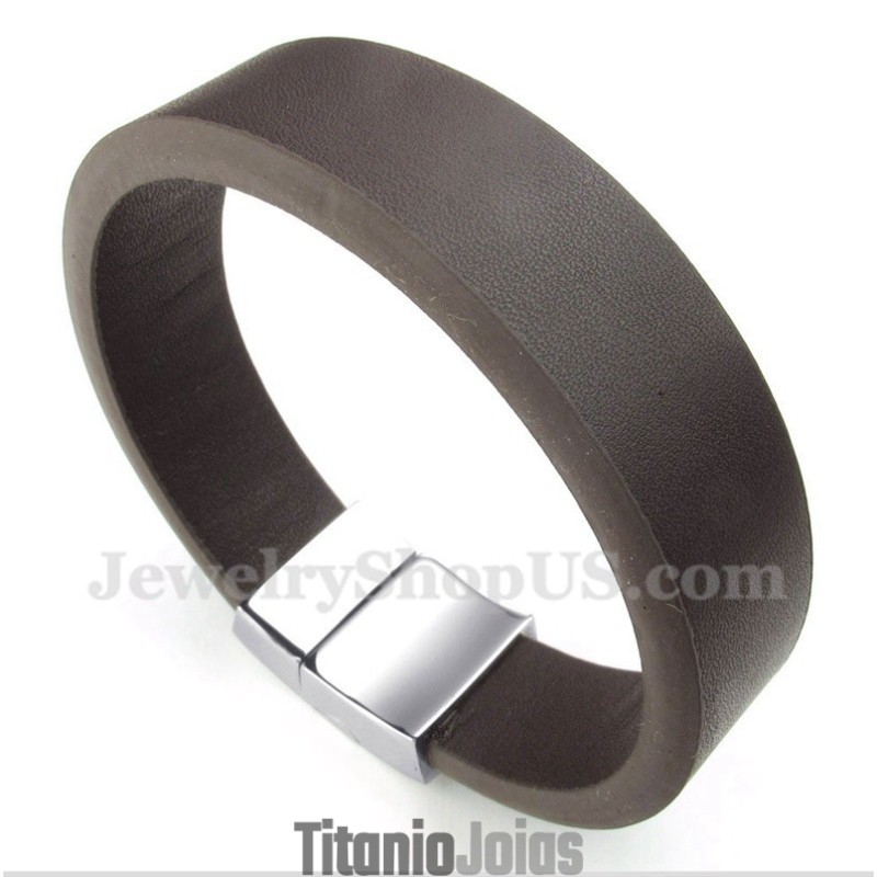 Pulseira Magnética De Couro Masculina Pulseira Magnética De Couro Masculina
