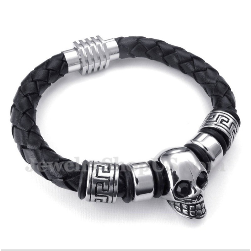 Pulseira Masculina De Couro E Titânio Pulseira Masculina De Couro E Titânio