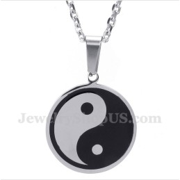 Pingente Tai Chi Masculino De Titânio Com Corrente Grátis