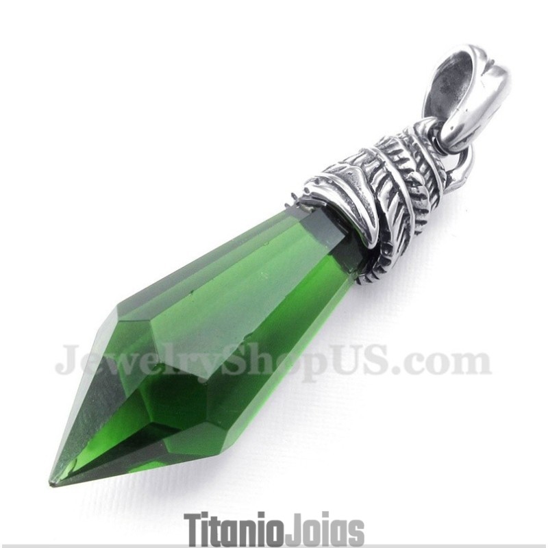 Pingente De Prisma Hexagonal De Titânio Masculino Com Corrente Grátis Pingente De Prisma Hexagonal De Titânio Masculino Com Corrente Grátis