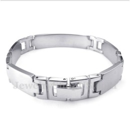 Pulseira Masculina De Titânio Com Cruz Dourada E Versículo Bíblico
