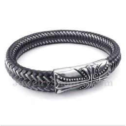 Pulseira Masculina De Titânio Fundido Com Cruz